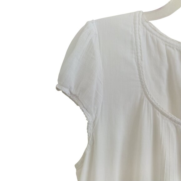 April Cornel Nightgown Nighty Pajamas Size Medium Gently Used Cotton White - Picture 4 of 10